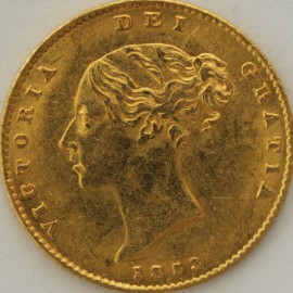 HALF SOVEREIGNS 1853  VICTORIA 8 OVER 7 EXTREMELY RARE GEF