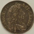 HALF CROWNS 1683  CHARLES II 4TH BUST T QUINTO GVF