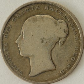 SHILLINGS 1840  VICTORIA D OVER F ON OBVERSE EXTREMELY RARE  GF