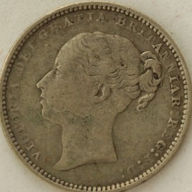 SHILLINGS 1884  VICTORIA LONG LINE GVF