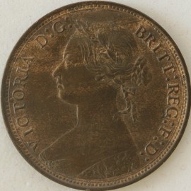 HALFPENCE 1879  VICTORIA NARROW DATE SCARCE GEF