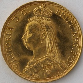 TWO POUNDS (GOLD) 1887  VICTORIA VICTORIA JUBILEE HEAD BU