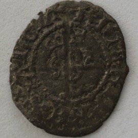 RICHARD II 1377 -1399 RICHARD II HALFPENNY INTERMEDIATE STYLE LONDON  VF