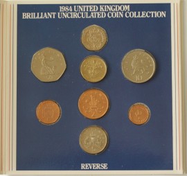 ROYAL MINT - UNCIRCULATED SETS 1984  Elizabeth II ONE POUND TO 1/2P (8 coins)   BU