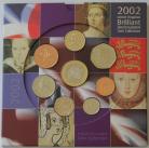 ROYAL MINT - UNCIRCULATED SETS 2002  Elizabeth II TWO POUND TO 1P (8 Coins) BU
