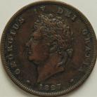 PENNIES 1827  GEORGE IV EXTREMELY RARE GVF