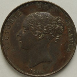 PENNIES 1848  VICTORIA 8 OVER 6 VERY RARE EF