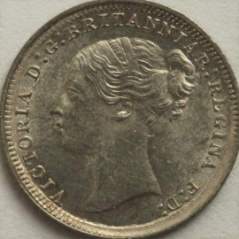 THREEPENCES SILVER 1873  VICTORIA  BU