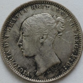 SIXPENCES 1872  VICTORIA DIE NO 8 NVF