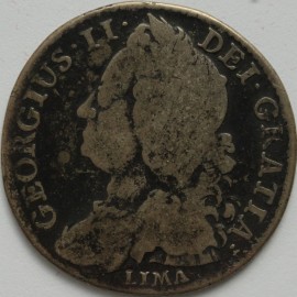 SHILLINGS 1745  GEORGE II LIMA GF