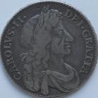 HALF CROWNS 1678  CHARLES II 4TH BUST EXTREMELY RARE GF/NVF