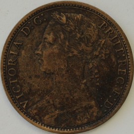 PENNIES 1877  VICTORIA F91 WIDE DATE  NEF