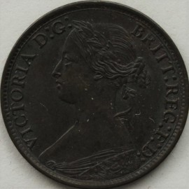 FARTHINGS 1865  VICTORIA 5 OVER 2 EF