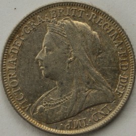 SHILLINGS 1895  VICTORIA LARGE ROSE NEF