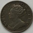 SHILLINGS 1707  ANNE 2ND BUST ROSES & PLUMES SCARCE NEF