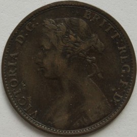 HALFPENCE 1875  VICTORIA NARROW DATE F321 NVF