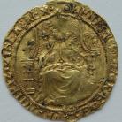 HAMMERED GOLD 1544 -1547 HENRY VIII HALF SOVEREIGN 3RD COINAGE TOWER MINT KING FACING FRONT HOLDING ORB AND SCEPTRE MM PELLET IN ANNULET NVF