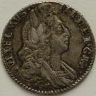 SIXPENCES 1697 C WILLIAM III CHESTER 1ST BUST LATE HARP SMALL CROWNS ESC1271/1557 GVF