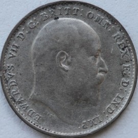 THREEPENCES SILVER 1908  EDWARD VII  GVF