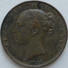 FARTHINGS 1839  VICTORIA ONLY 1 COLON AFTER DEF GVF