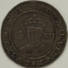 EDWARD VI 1551  EDWARD VI SHILLING. 3RD PERIOD. FINE SILVER. MM TUN GVF