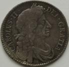 HALF CROWNS 1679  CHARLES II 4TH BUST TERTIO PRIMO GF