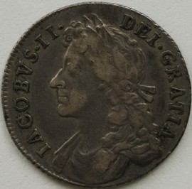 SHILLINGS 1685  JAMES II SCARCE NVF/GF