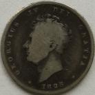 SHILLINGS 1825  GEORGE IV ROMAN I IN DATE EXCESSIVELY RARE F/NF