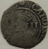 CHARLES I 1645 -1646 CHARLES I HALFGROAT TOWER MINT MM SUN NF