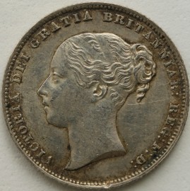 SHILLINGS 1864  VICTORIA DIE NO 22 SMALL DIGS GEF 