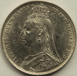 SHILLINGS 1892  VICTORIA VERY SCARCE GRADE   BU   