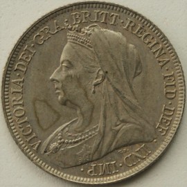 SHILLINGS 1895  VICTORIA LARGE ROSE UNC LUS