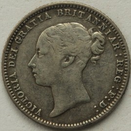 SIXPENCES 1874  VICTORIA DIE NUMBER 2 NVF
