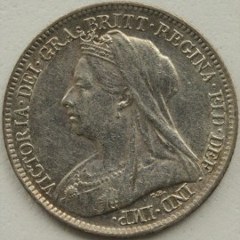 SIXPENCES 1900  VICTORIA  VF