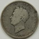 SHILLINGS 1825  GEORGE IV ROMAN I IN DATE EXCESSIVELY RARE NF