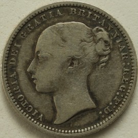 SHILLINGS 1873  VICTORIA DIE NUMBER 100 GF