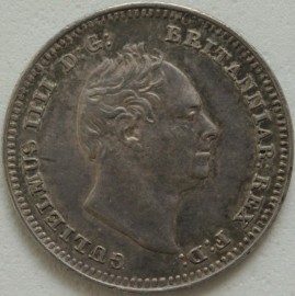 THREEPENCES SILVER 1834  WILLIAM IV VERY SCARCE LARGE HEAD UNC T