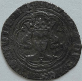 EDWARD III 1361 -1369 EDWARD III HALFGROAT TREATY PERIOD LONDON MINT MM CROSS POTENT RARE NVF