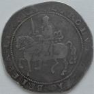 CHARLES I 1643 -1645 CHARLES I CROWN EXETER MINT KING ON HORSEBACK SASH IN LARGE BOW MM ROSE GF