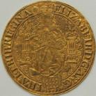 HAMMERED GOLD 1585 -1587 ELIZABETH I SOVEREIGN FINE GOLD SIXTH ISSUE TOWER MINT QUEEN ENTHRONED HOLDING ORB AND SCEPTRE BACK OF THRONE ADORNED WITH FINE LATTICE WORK ENCLOSING ANNULETS PILLARS DECORATED WITH LIS AND DOUBLE PELLETS CHAINED PORTCULLIS 