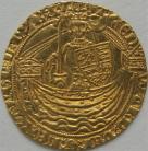 HAMMERED GOLD 1361 -1369 EDWARD III HALF NOBLE TREATY PERIOD TOWER MINT SALTIRE BEFORE EDWARD MM CROSS POTENT NEF
