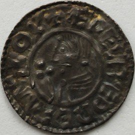 ANGLO SAXON-LATE PERIOD 978 -1016 Aethelred II  Penny crux type bare headed bust voided short cross southwark mint brhtric mo suds  NEF