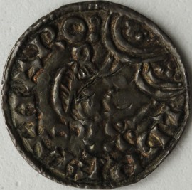 ANGLO SAXON-LATE PERIOD 1035 -1040 HAROLD I PENNY. FLEUR DE LIS TYPE LONDON MINT EADRIC ON LUND RARE (Tiny crack in centre) EF