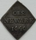 CHARLES I 1646  CHARLES I SHILLING NEWARK BESIEGED LARGE CROWN BETWEEN CR GVF