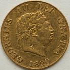 HALF SOVEREIGNS 1820  GEORGE III GEORGE III LETTER O FOR ZERO SCARCE - TINY DIG ON NECK GVF
