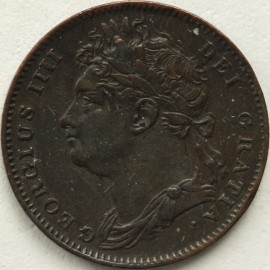 FARTHINGS 1823  GEORGE IV ROMAN I IN DATE RARE GF