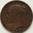 FARTHINGS 1844  VICTORIA EXTREMELY RARE - DIGS ON OBVERSE GF