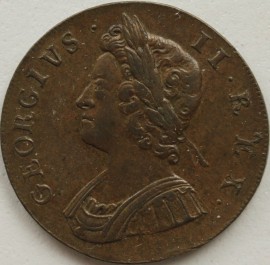 HALFPENCE 1729  GEORGE II  NEF