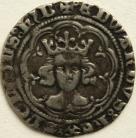 EDWARD III 1361 -1369 EDWARD III HALF GROAT TREATY PERIOD ANNULET BEOFORE EDWARD LONDON MINT MM CROSS POTENT GVF/NVF