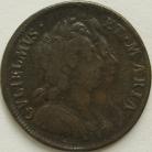 HALFPENCE 1694  WILLIAM & MARY PROOF IN COPPER NO STOP AFTER BRITANNIA P615 VERY RARE NVF
